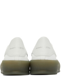 Alexander McQueen White Khaki Deck Plimsoll Low Sneakers