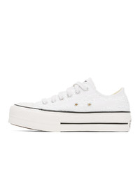 Converse White Lace Boho Mix Chuck Sneakers