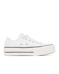 Converse White Lace Boho Mix Chuck Sneakers