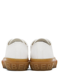 Burberry White Logo Detail Low Top Sneakers