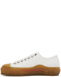 Burberry White Logo Detail Low Top Sneakers