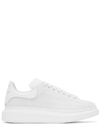 Alexander McQueen White Mesh Leather Oversized Sneakers