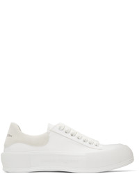 Alexander McQueen White Off White Deck Plimsoll Sneakers