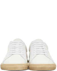 Saint Laurent White Organic Canvas Andy Sneakers