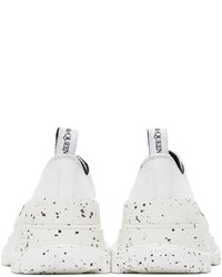 Alexander McQueen White Paint Tread Slick Low Sneakers