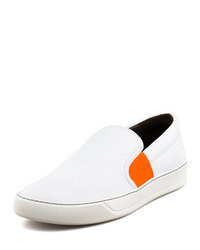 White Canvas Slip-on Sneakers