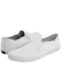 keds white canvas slip on shoes