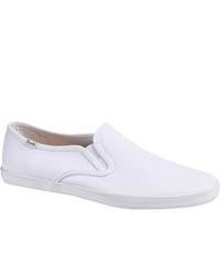 White Canvas Slip-on Sneakers for Men | Lookastic