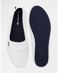 Lacoste Marice Lcr White Canvas Slip On Sneakers