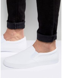 Asos Slip On Sneakers In White Canvas