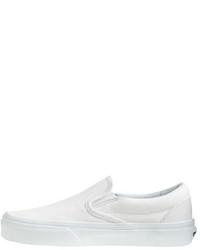 Vans Solid Canvas Classic Slip On Sneakers In White