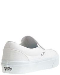Vans Solid Canvas Classic Slip On Sneakers In White