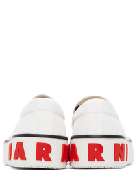 Marni White Canvas Slip On Sneakers