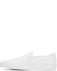 Common Projects White Canvas Tournat Slip On Sneakers