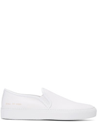 Common Projects White Canvas Tournat Slip On Sneakers