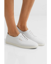 The Row Dean Embroidered Canvas Sneakers White