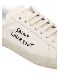 Saint Laurent 10mm Court Classic Logo Canvas Sneakers