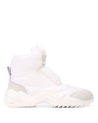 White Canvas Snow Boots