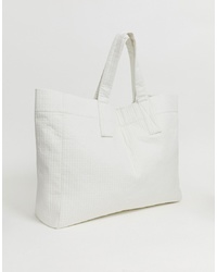Weekday Recycled Edition Large Tote Bag In Off White