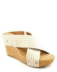 Lucky Brand Miller2 Open Toe Fabric Wedge Sandals Shoes