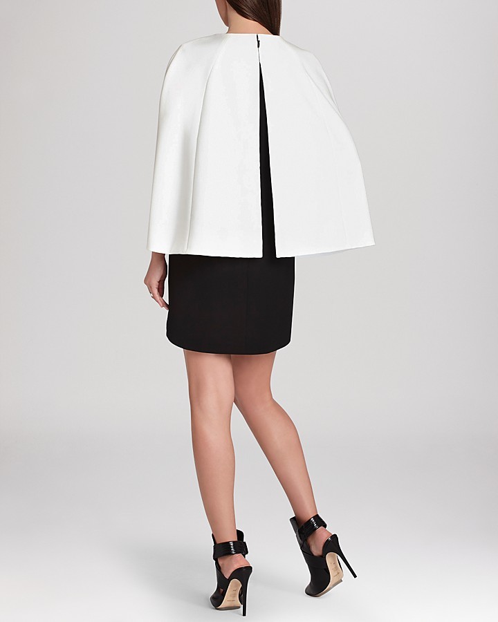 Black and white cape hot sale dress