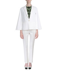 Givenchy Cape Sleeve One Button Jacket White