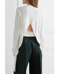 Narciso Rodriguez Cutout Wool And Cashmere Blend Cardigan White