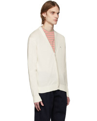 Etro Off White Cotton Logo Cardigan