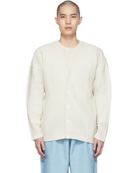 Homme Plissé Issey Miyake Off White Polyester Cardigan