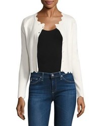Milly Scalloped Cropped Cardigan