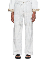 Dries Van Noten Off White Nylon Cargo Pants