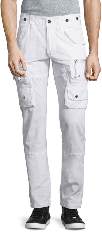 white cargo jeans