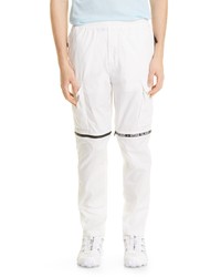 Stone Island Stretch Cotton Convertible Cargo Pants In White At Nordstrom
