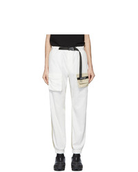Palm Angels White And Beige Cosy Cargo Pants
