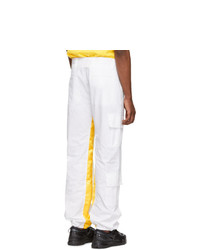 Wales Bonner White And Yellow Cargo Pants