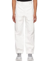 Alexander McQueen White Baggy Military Cargo Pants