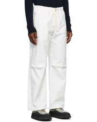 Jil Sander White Cargo Trousers