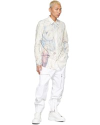 Alexander McQueen White Cotton Canvas Cargo Trousers
