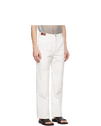 Andersson Bell White Wide Patchwork Jeans