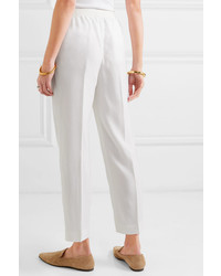 Agnona Cropped Wool And Cashmere Blend Straight Leg Pants
