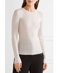 Michael Kors Michl Kors Collection Ribbed Cashmere Sweater Ivory