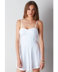 American Eagle Outfitters White Eyelet Corset Dress 16