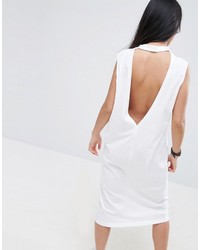 Asos Petite Petite Midi Sleeveless T Shirt Dress With V Back