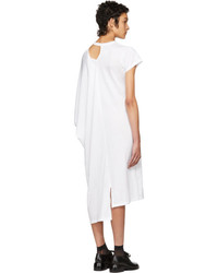 Facetasm White Asymmetric Mantle T Shirt Dress