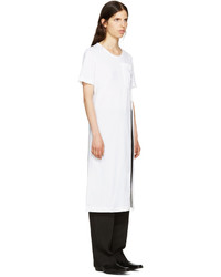 Facetasm White Slit T Shirt Dress