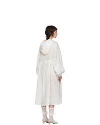 Renli Su White String Belt Hooded Dress