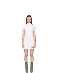 Heron Preston White Style Mock Neck T Shirt Dress