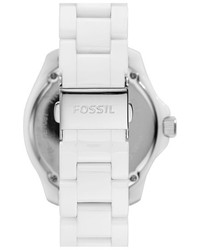 Fossil Cecile Crystal Bezel Ceramic Bracelet Watch 43mm