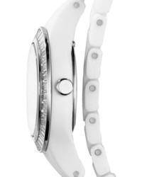 Emporio Armani Crystal Bezel Ceramic Wrap Bracelet Watch 26mm