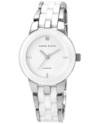 Anne Klein Diamond Marker Ceramic Bracelet Watch 30mm